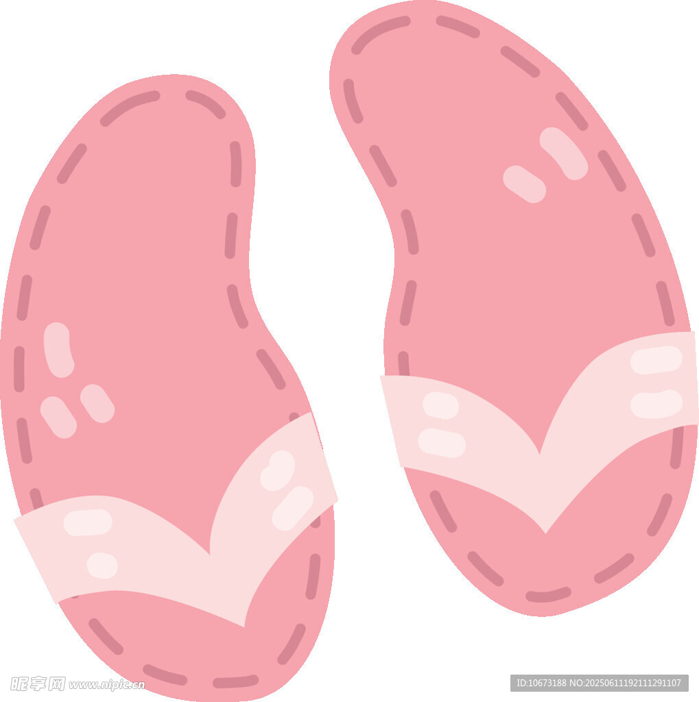 粉色可愛拖鞋插畫