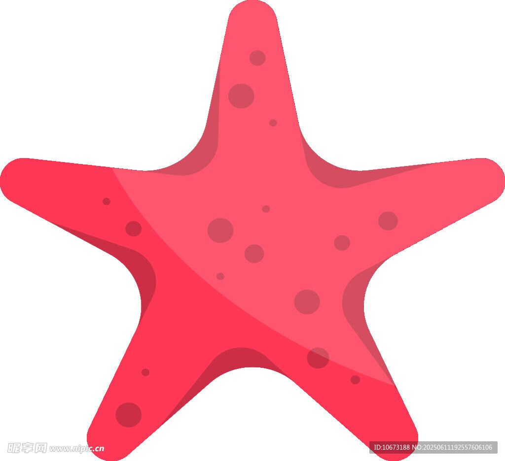 紅色海星插畫