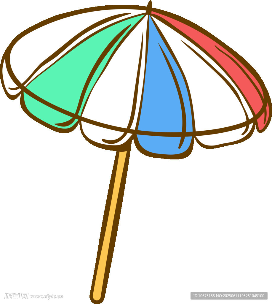 彩色遮陽傘插畫