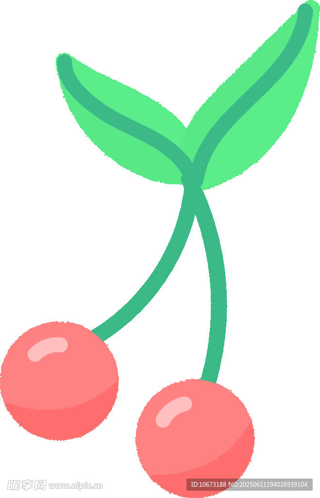 可愛雙櫻桃插畫