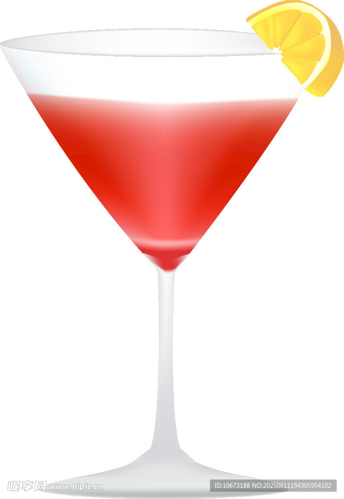 紅色雞尾酒配檸檬片