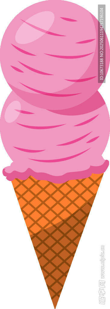 粉色冰淇淋甜筒