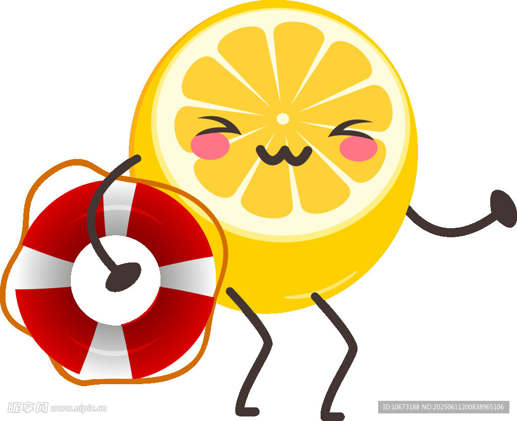 檸檬手持救生圈超可愛