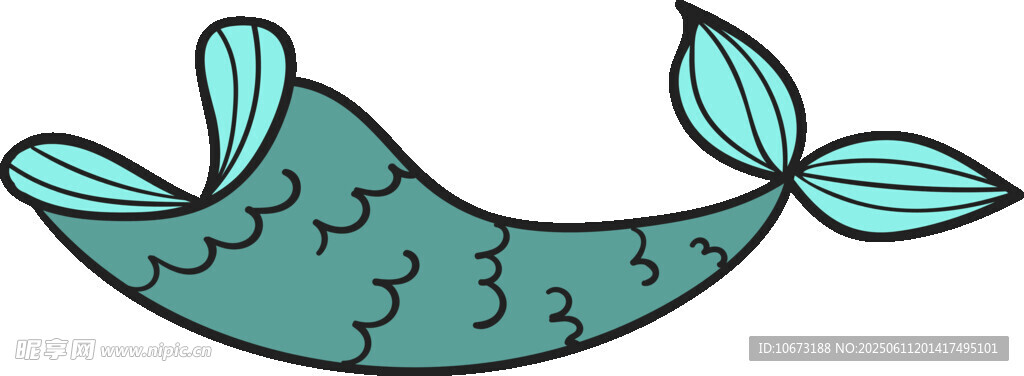 卡通風(fēng)格美人魚(yú)尾巴圖案