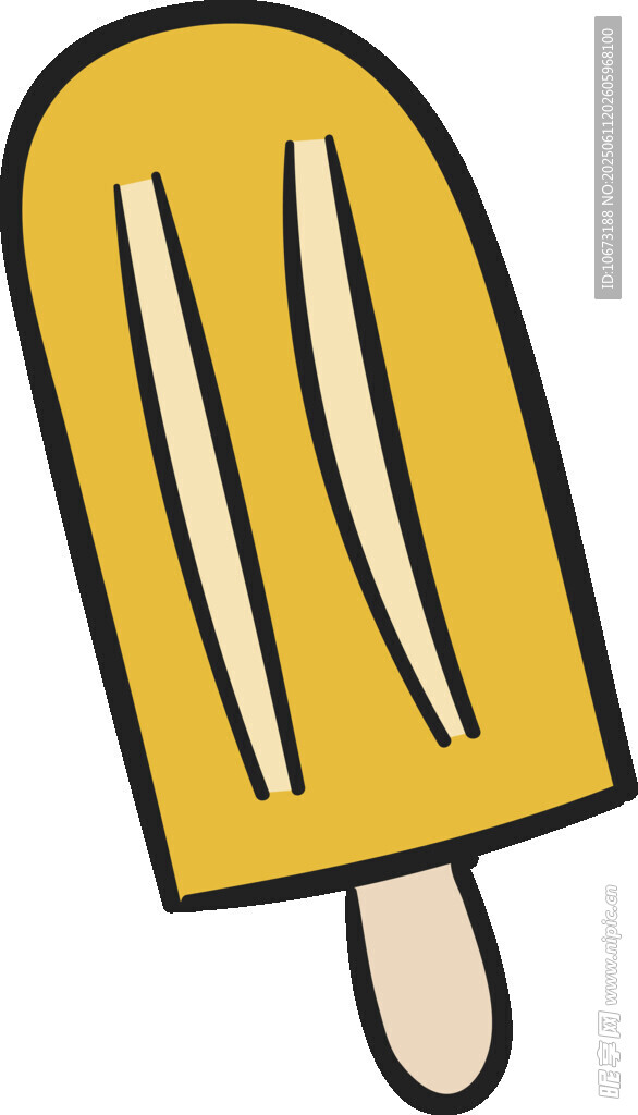 卡通黃色冰棍插畫(huà)
