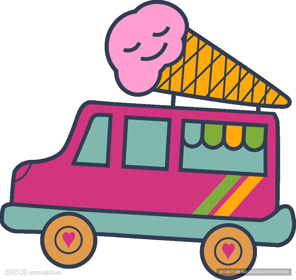 粉色冰淇淋車