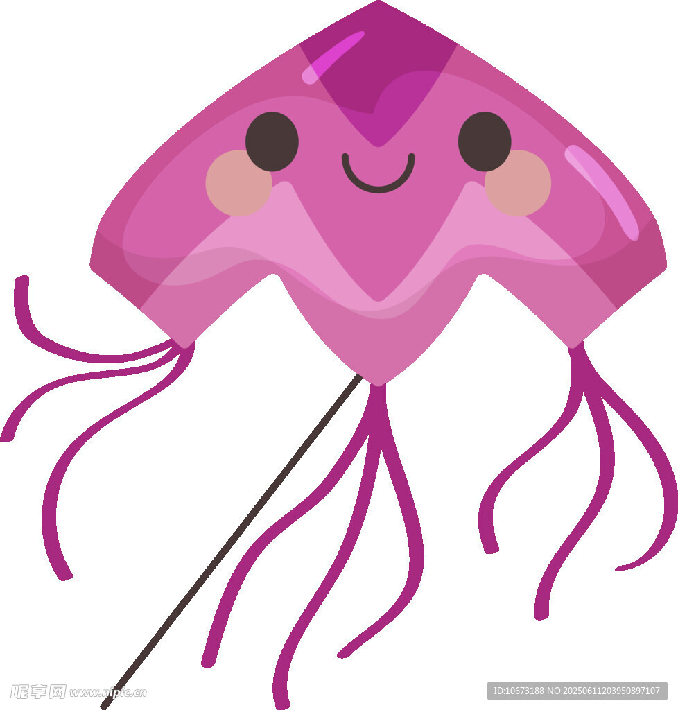 可愛粉色笑臉章魚風箏