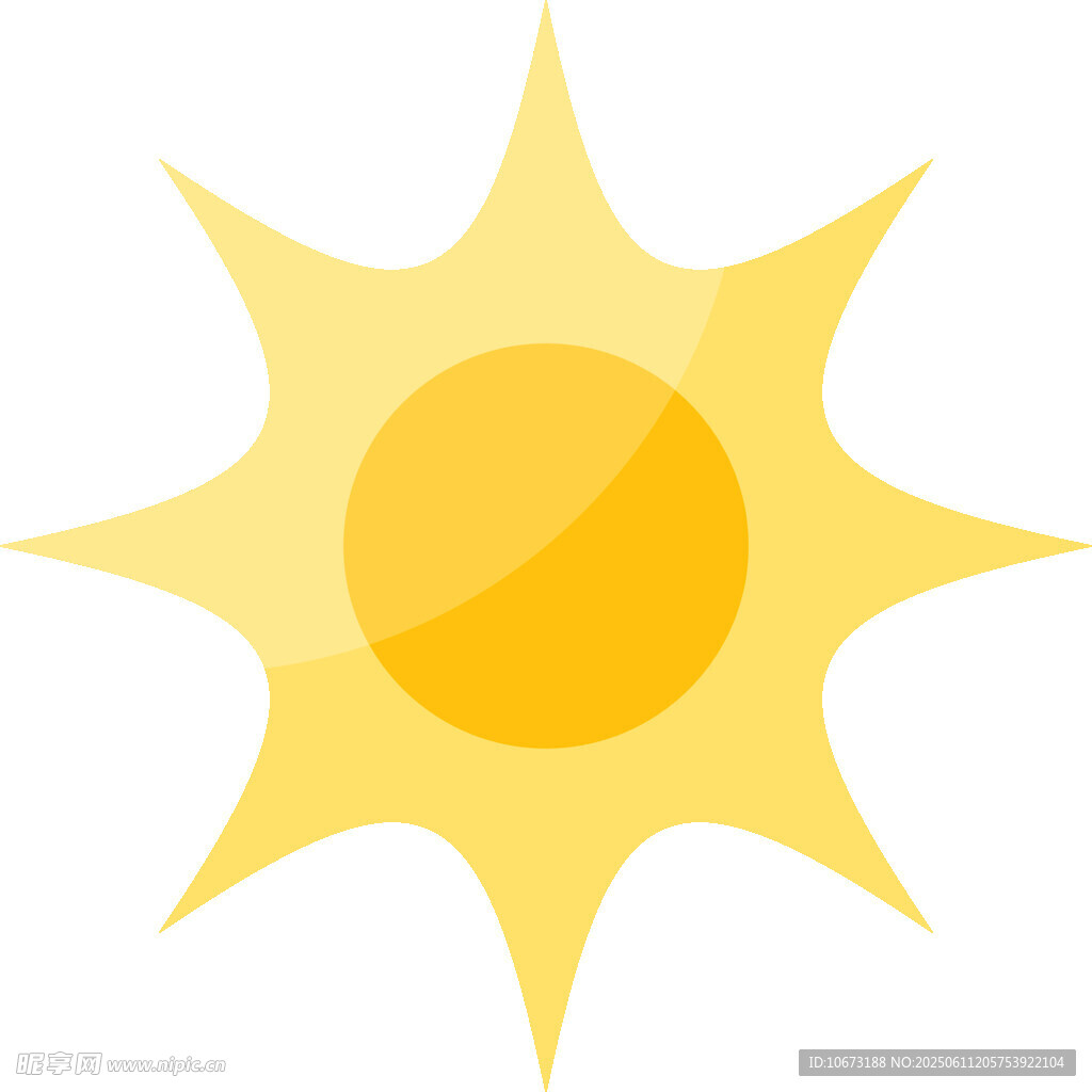 簡約黃色太陽圖標