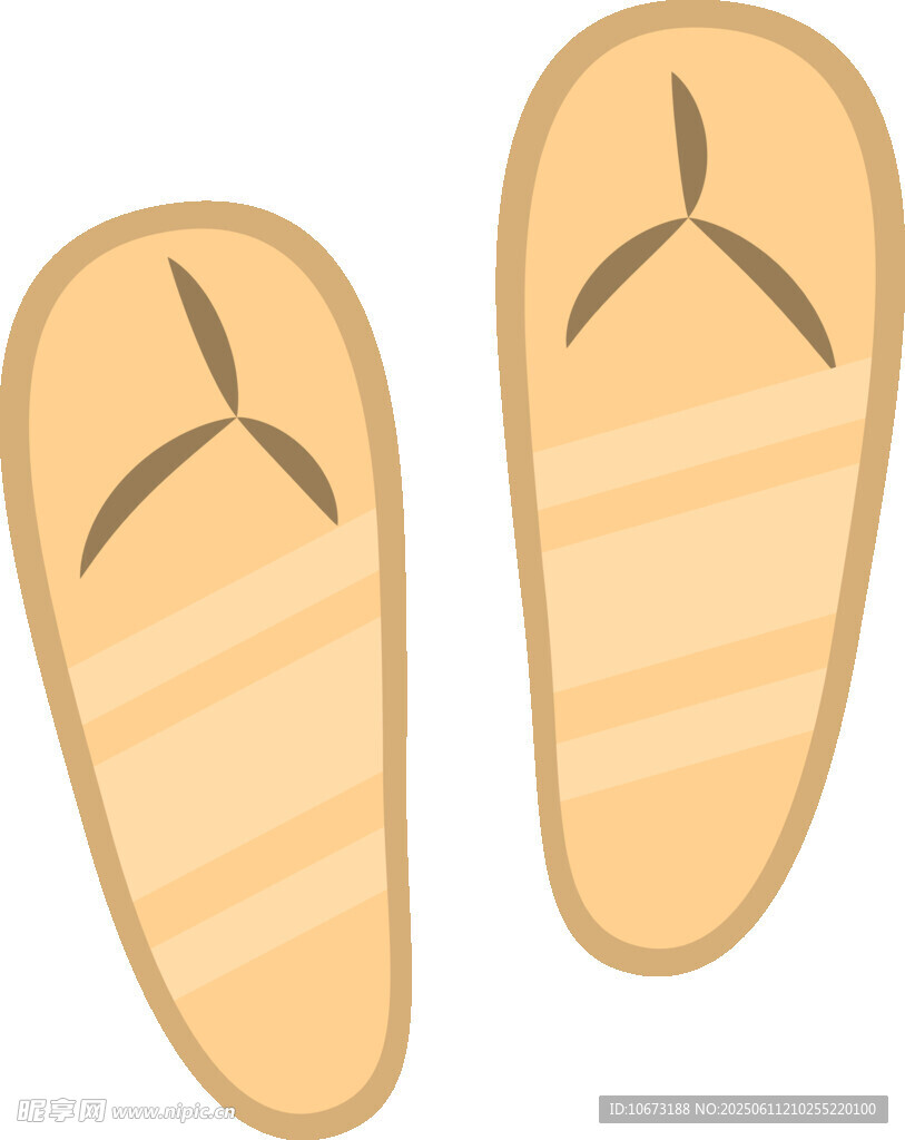 簡約條紋人字拖插畫