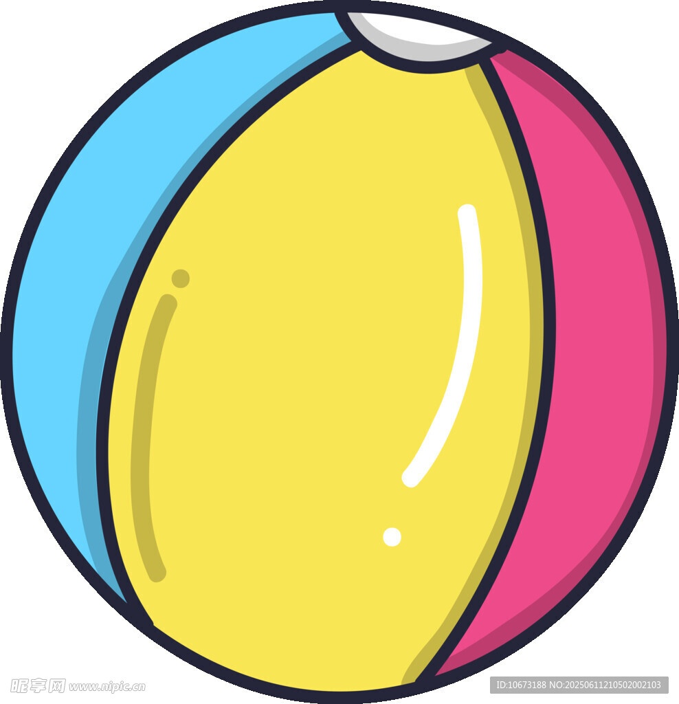 彩色沙灘球插畫