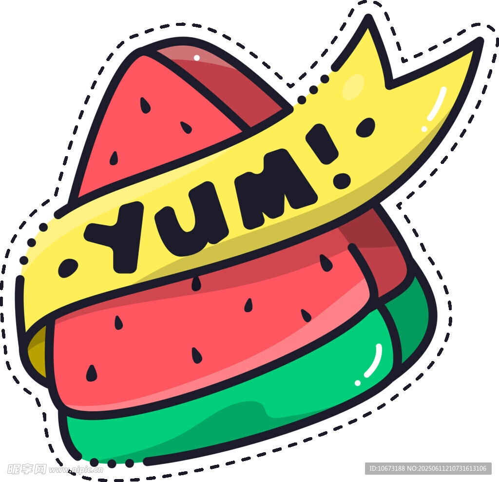 美味西瓜插畫
