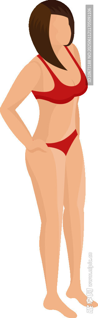穿比基尼的豐滿女性