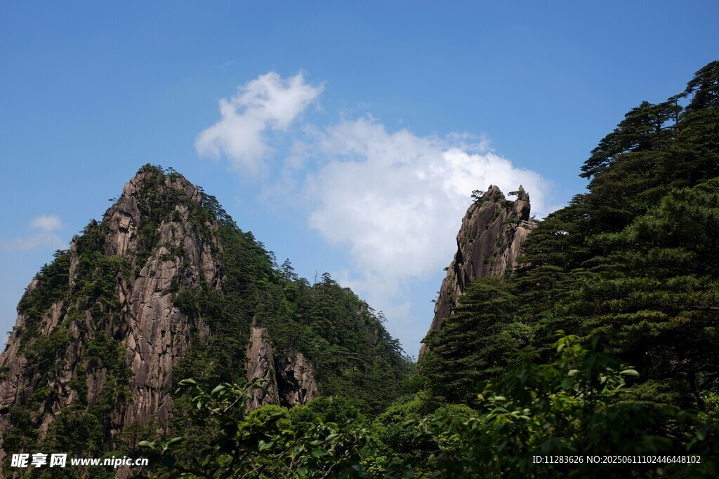 峻峭山峰與蔥郁植被景觀