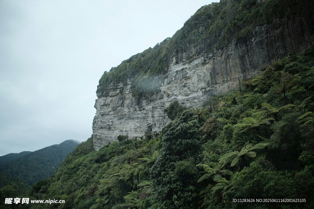 陡峭山壁與繁茂植被