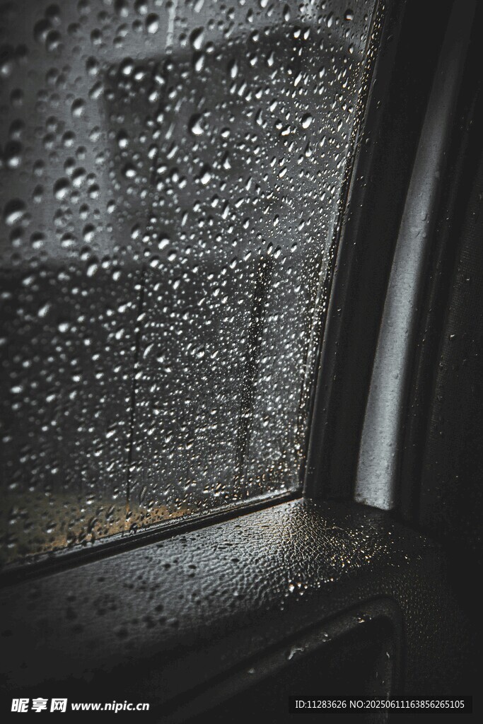 車窗上的雨滴