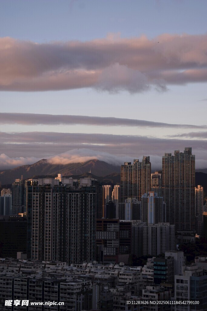 城市黃昏天際線景觀
