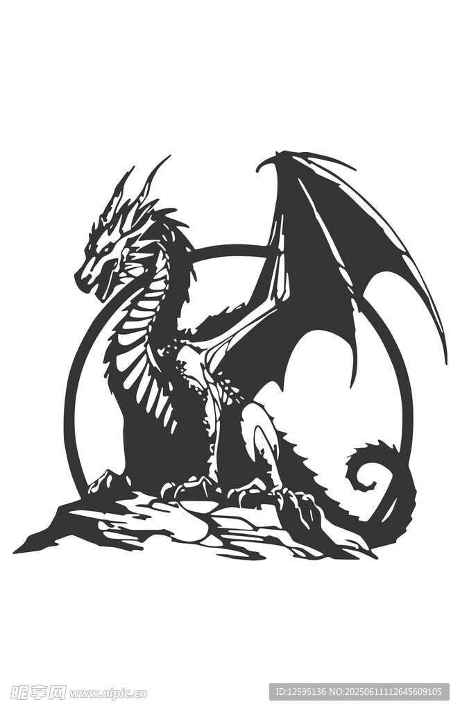 神秘黑龍插畫