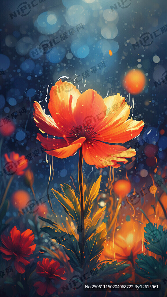 生成一張關于虞美人花的插畫