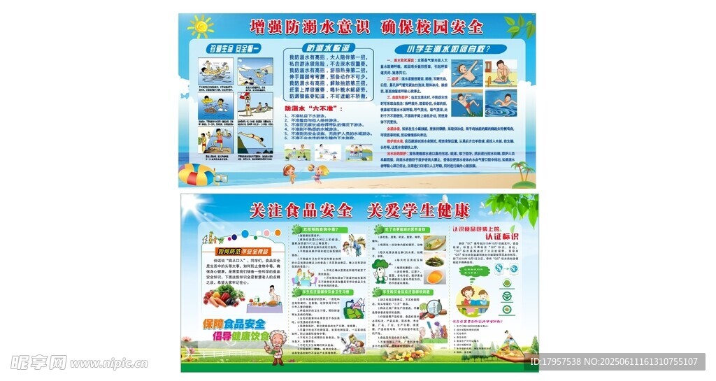 學校食品安全 防溺水宣傳版面 
