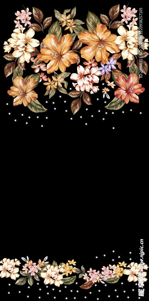 花卉邊框裝飾圖案