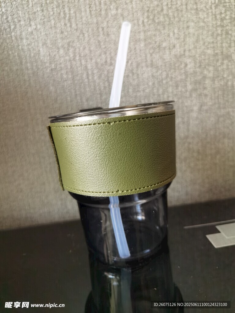 金屬質感帶吸管雙層杯