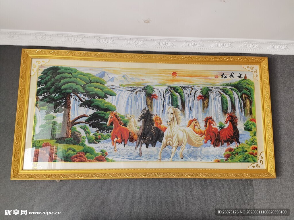 八駿圖掛畫裝飾畫作品