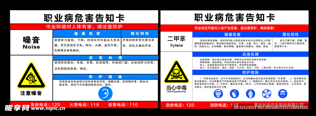 職業(yè)病告知卡