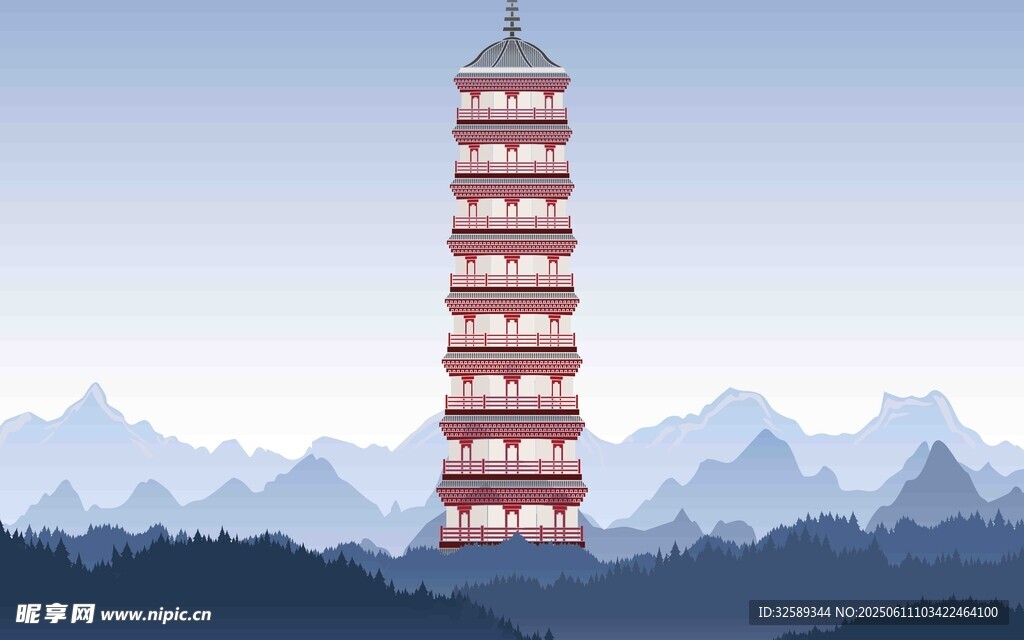 山間寶塔古韻悠然