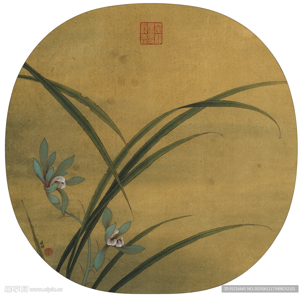 中式蘭花圖