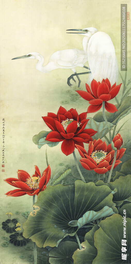水墨荷花圖
