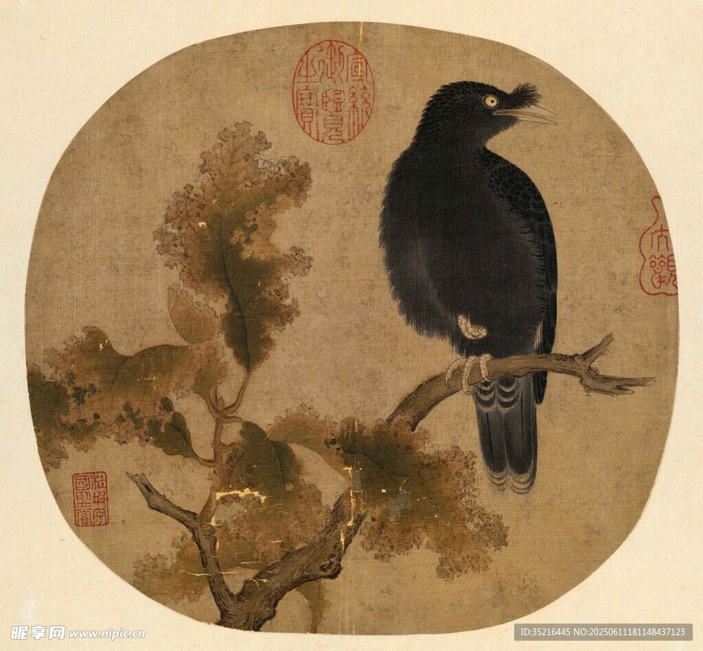 枝頭棲鳥圖