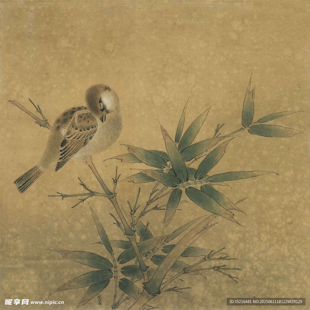 竹枝上的雙雀
