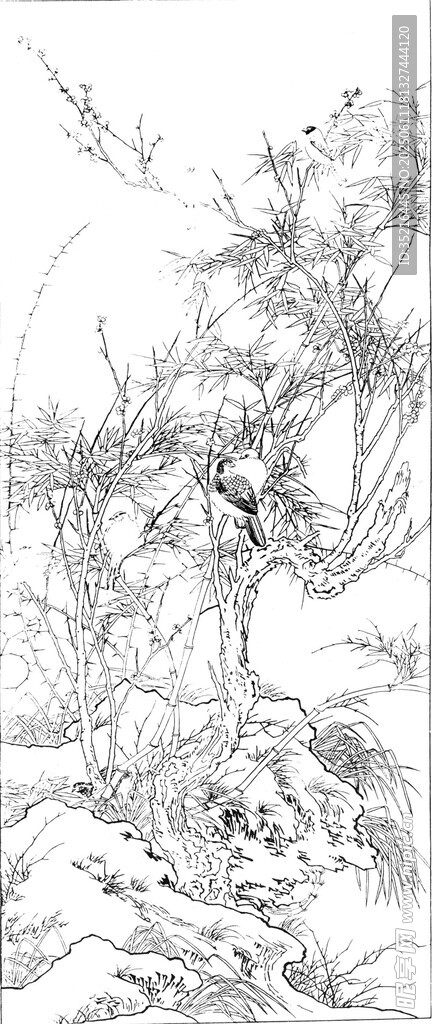 水墨風(fēng)植物風(fēng)景圖