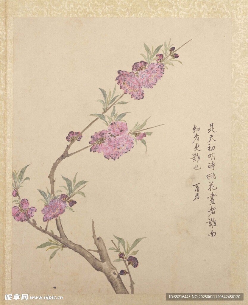 水墨桃花圖