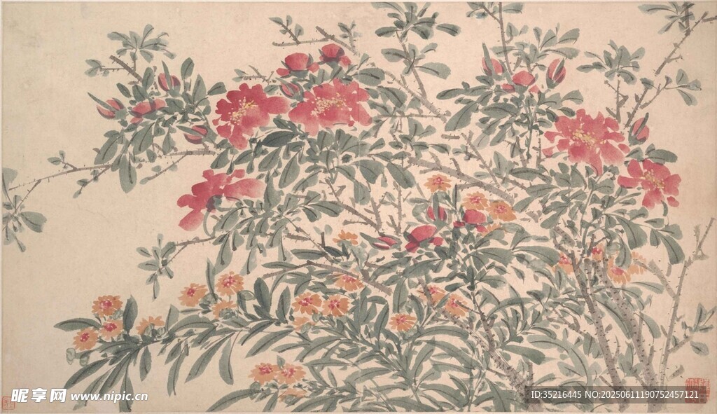 國畫花卉圖