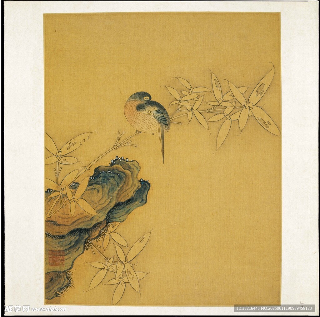 枝頭小鳥圖
