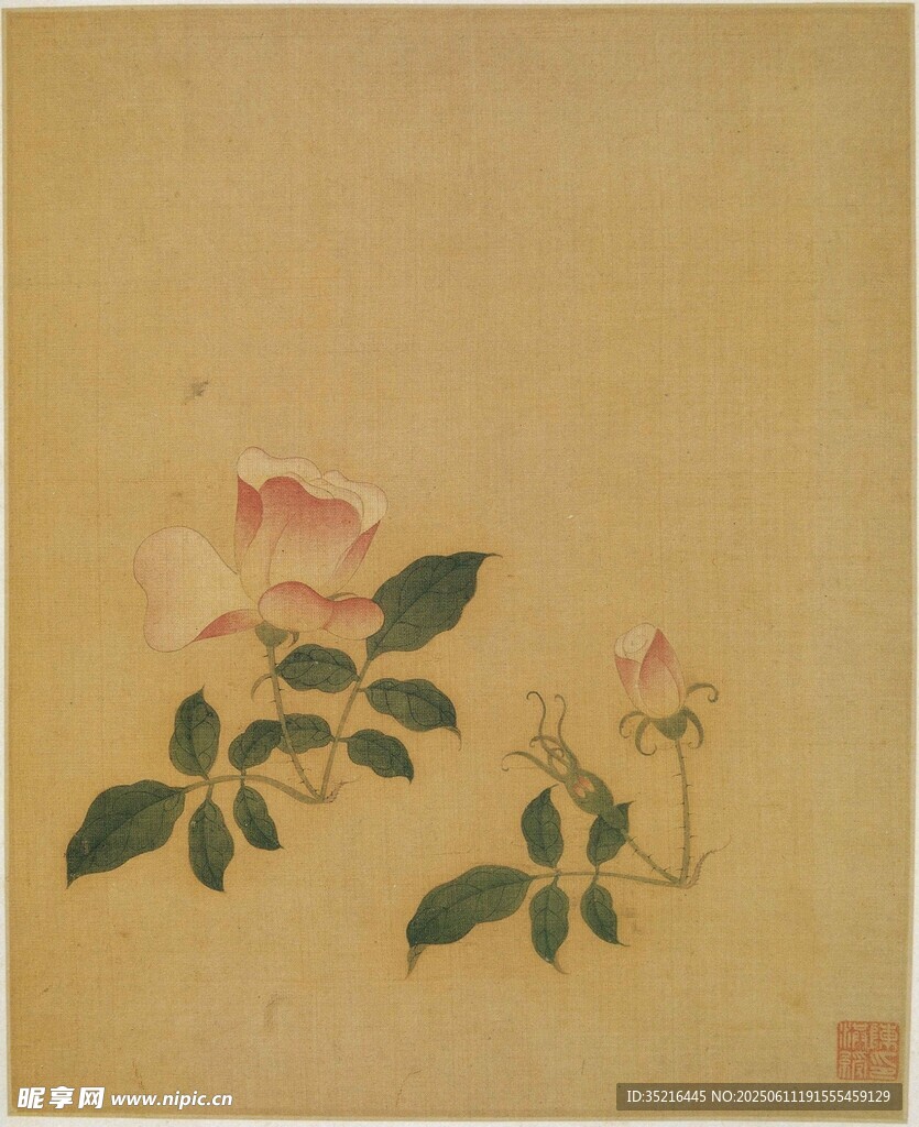 中式花卉圖