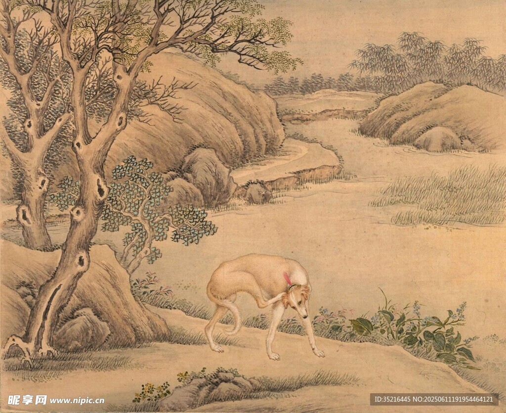 古畫中的田園牧牛景象