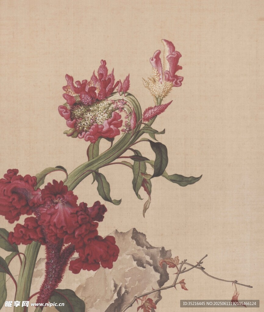 中式花卉圖