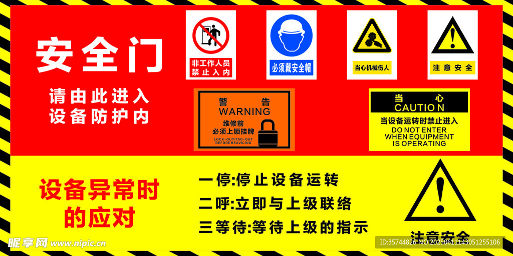 安全門設備警示標識集合