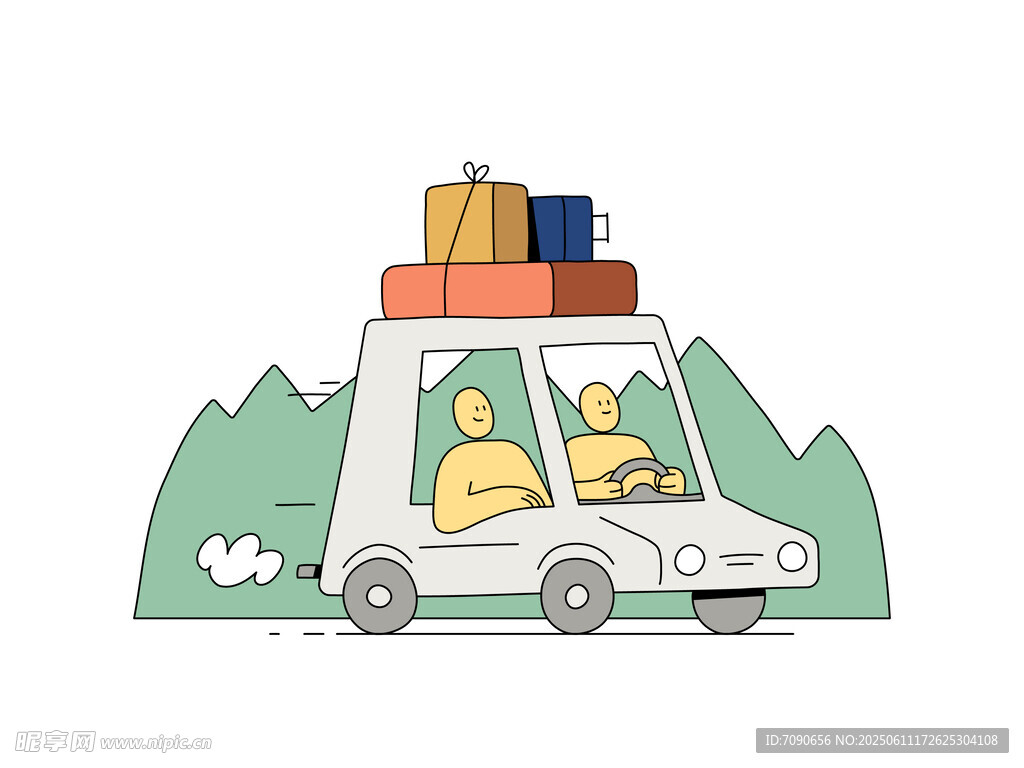 家庭駕車出游歡樂行
