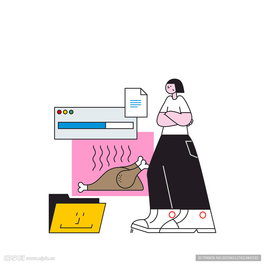 女子與家電雜物的場景