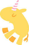 可愛黃色獨角獸卡通形象