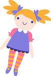 可愛雙馬尾小女孩插畫