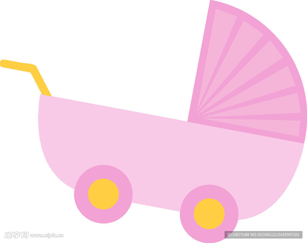 粉色可愛嬰兒手推車