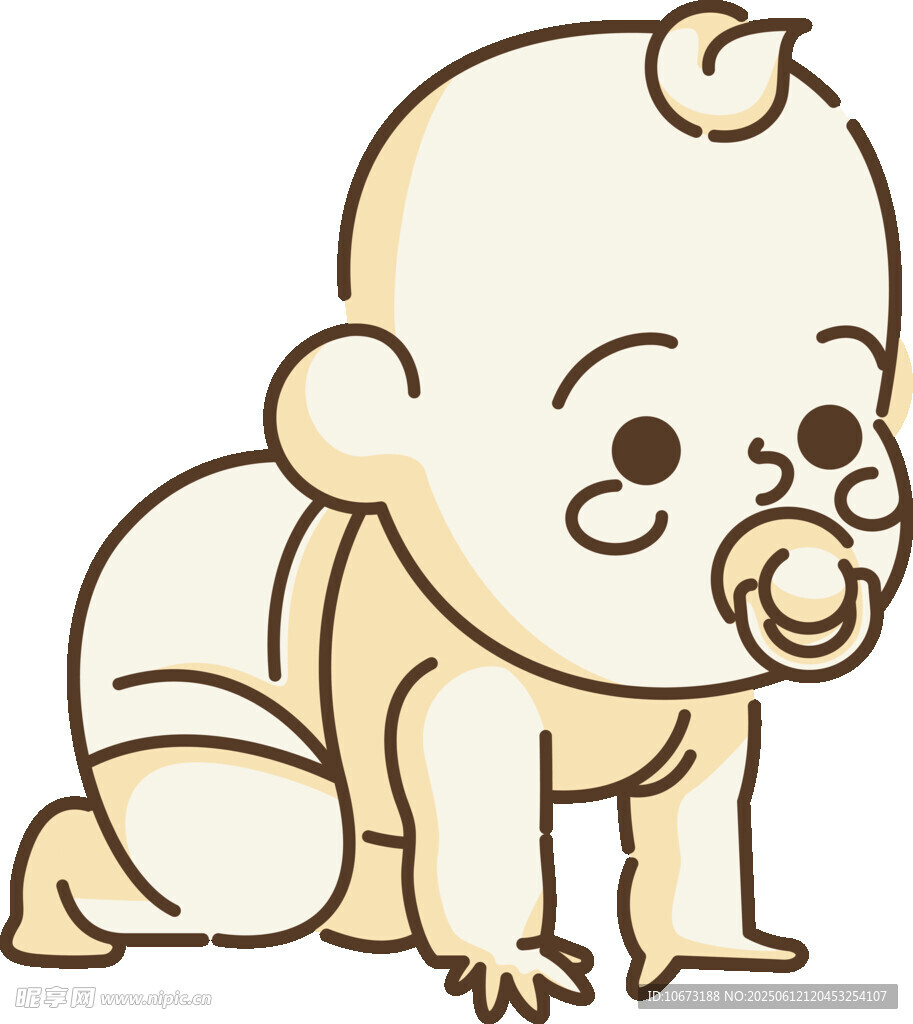 爬行的可愛嬰兒