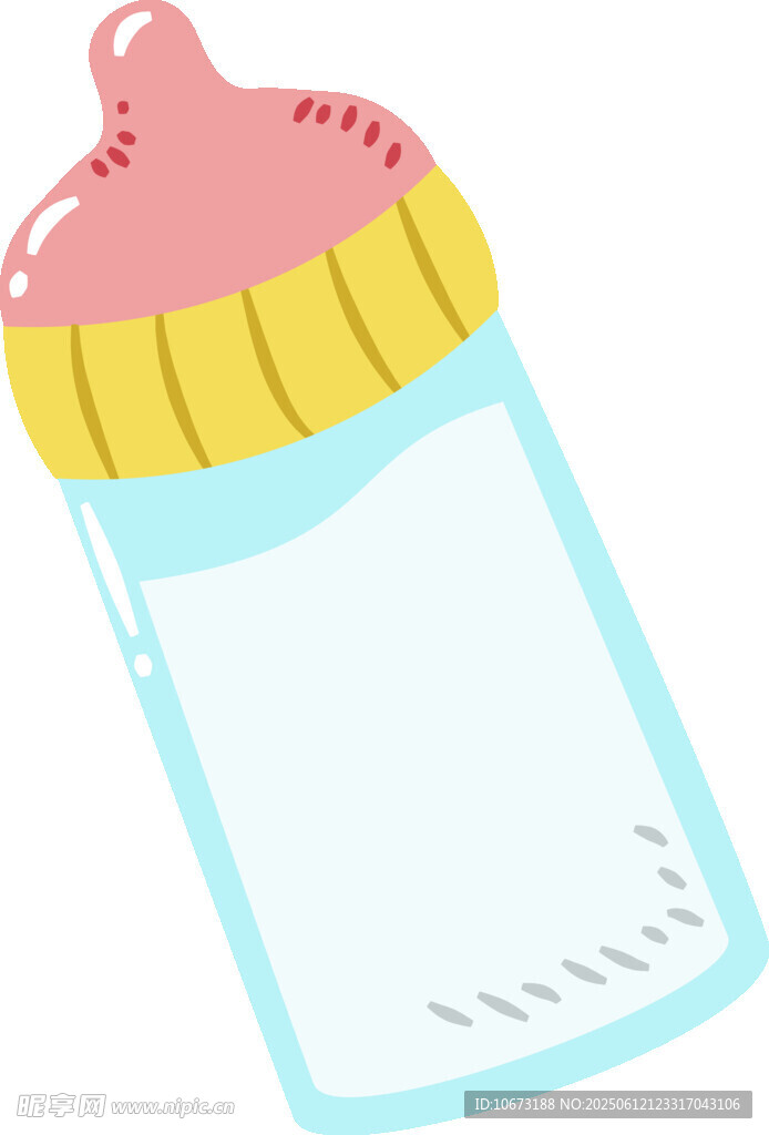 可愛嬰兒奶瓶插畫