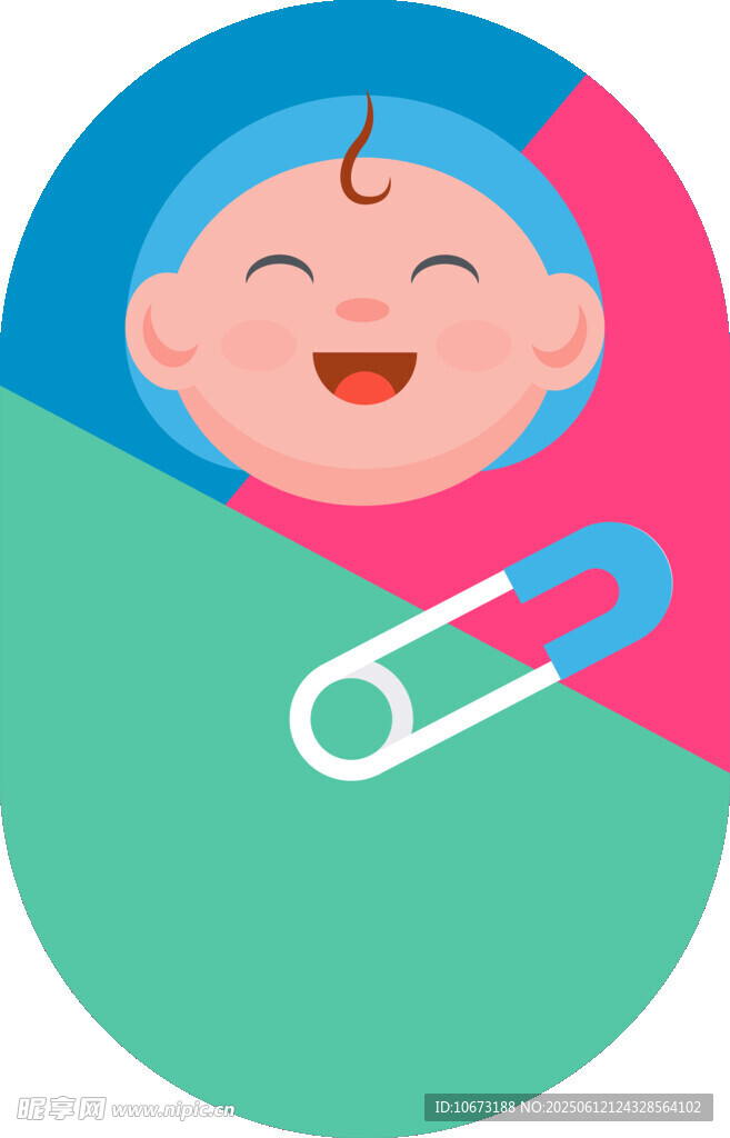 可愛(ài)嬰兒與安全別針圖標(biāo)