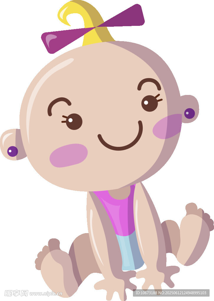 可愛微笑的卡通小嬰兒