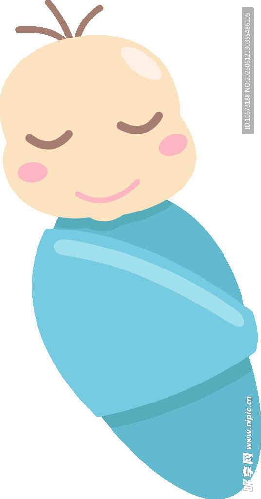 熟睡的襁褓嬰兒